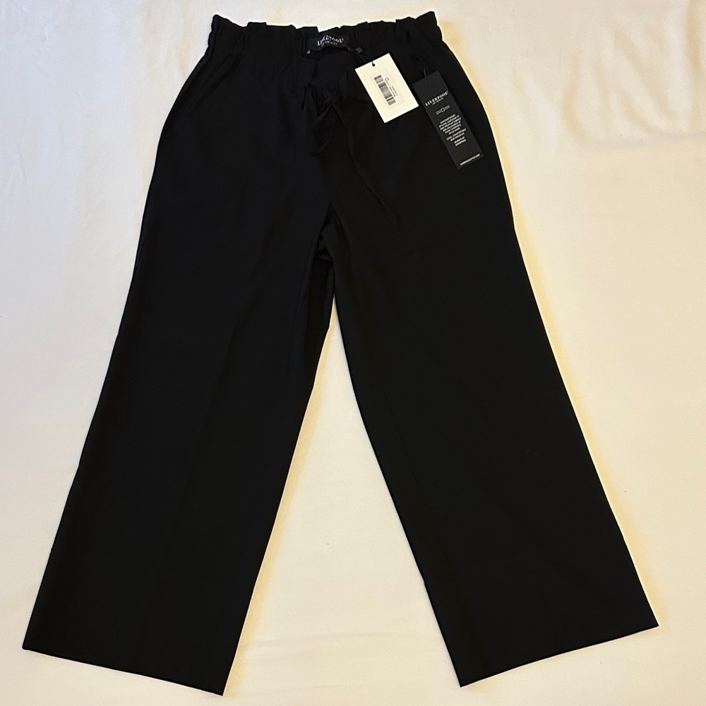 NWT Liverpool Black Wide-Leg Petite Ankle Pants